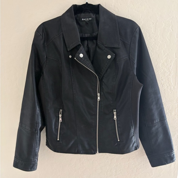 Baccini Women's black Leather Jacket - Picture 2 of 6